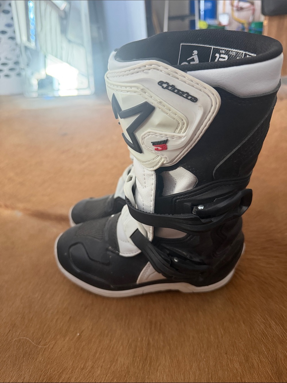Alpinestars Kids Black & White Motocross Boots with Star Logo